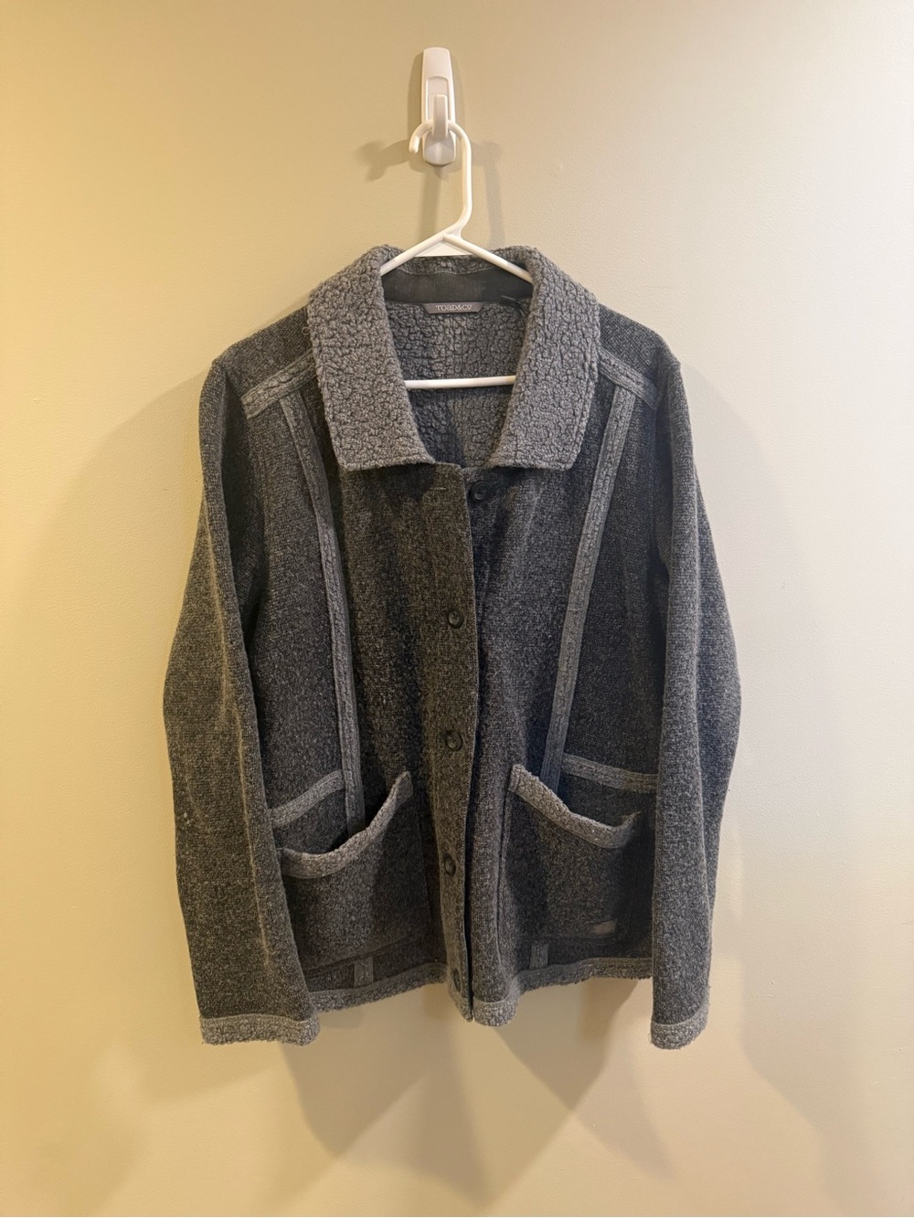 Toad&Co Gray Sherpa-Trim Button Front Jacket